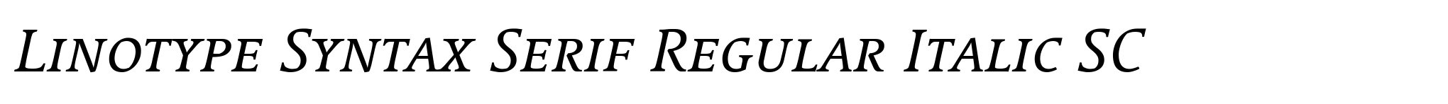 Linotype Syntax Serif Regular Italic SC image